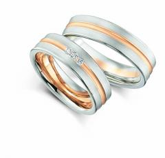 585 Graugold , seidenmatt,  Fischer Gris oro de albaricoque Los anillos de boda